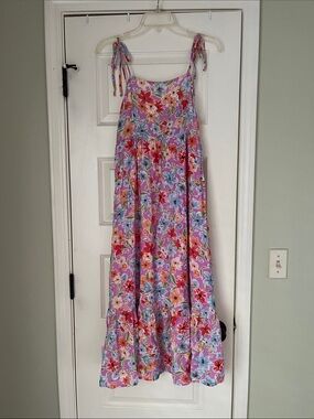 August Sky Floral Midi Dress Medium